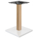 MADRID | Base para mesa de bistró | Blanco/Roble | Altura: 71 cm | Columna: 8 x 8 cm | Placa base: 5