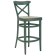 MAUDEZ | Bentwood Bar Stool | Rattan Weave | Green | Bentwood