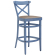 MAUDEZ | Bugholz Barhocker | Holz / Leder Taupe | Blau | Bugholz