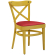 MAUDEZ | Chaise en bois curvée | Bois / Cuir Rouge | Jaune | Bois courbé