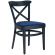 MAUDEZ | Bent u chair | Hout / Fluweel Blauw | Donkerblauw | Bent u stoel
