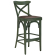 Maudez | Bentwood Bar Stool | Wood / Leather | Olive Green / Brown | Bentwood