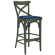 Maudez | Sgabello alto in compensato | Legno / Velluto | Verde oliva / Blu | Compensato