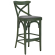Maudez | Sgabello da bar in compensato di legno curvato | Legno / Velluto | Verde oliva / Grigio | L