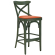 Maudez | Sgabello alto in diaria | Legno / Velluto | Verde oliva / Arancione | Bugholz