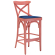 Maudez | Bugholz Barhocker | Holz / Samt | Rosa / Blau | Bugholz