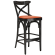 Maudez | Bugholz Barhocker | Holz / Samt | Schwarz / Orange | Bugholz