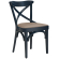 Maudez | Chaise en bois curvée | Bois / Cuir | Bleu foncé / Taupe | Bugholz