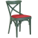 Maudez | Bouclé houten stoel | Hout / Leder | Groen / Rood | Bugholz