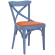 Maudez | Bugholzstuhl | Holz / Samt | Blau / Orange | Bugholz