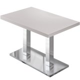 MBM | Bistro Bord | 120 x 70 x 74,5 cm | Melamin | Hvid / Stål