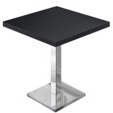 MBM | Bistro Tisch | 70 x 70 x 74,5 cm | Melamin | Schwarz / Edelstahl