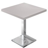 MBM | Bistro Tisch | 70 x 70 x 74,5 cm | Melamin | Weiß / Edelstahl