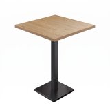 MBM | Bistro Stehtisch | 70 x 70 x 107,5 cm | Melamin | Eiche / Schwarz