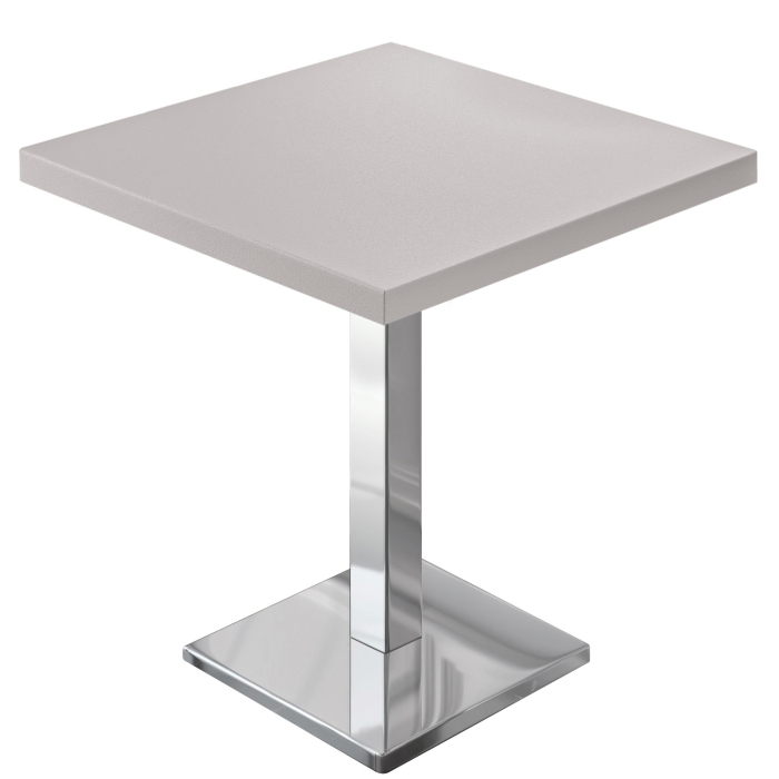 MBM | Tavolo Bistro | 70 x 70 x 74,5 cm | Melamina | Bianco / Acciaio Inossidabile