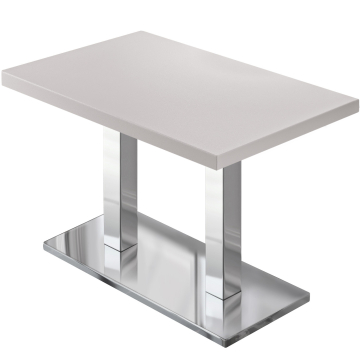 MBM | Tavolo Bistro | 120 x 70 x 74,5 cm | Melamina | Bianco / Acciaio inox