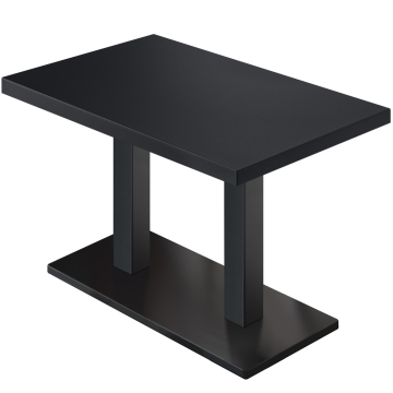 MBM | Tavolo Bistro | 120 x 70 x 74,5 cm | Melamina | Nero / Nero