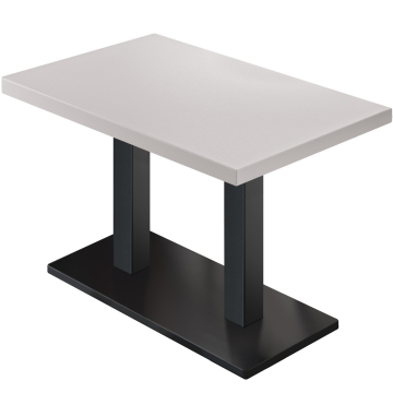 MBM | Bistrobord | 120 x 70 x 74,5 cm | Melamin | Hvid / Sort