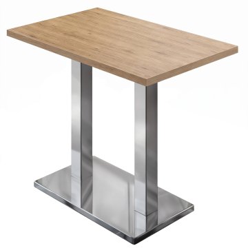 MBM | Bistro Stehtisch | 120 x 70 x 107,5 cm | Melamin | Eiche / Edelstahl