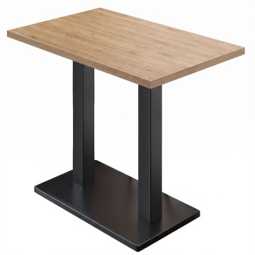 MBM | Table haute de bistro | 120 x 70 x 107,5 cm | Mélaminé | Chêne / Noir