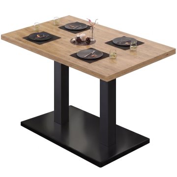 MBM | Bistro Tisch | 120 x 70 x 74,5 cm | Melamin | Eiche / Schwarz