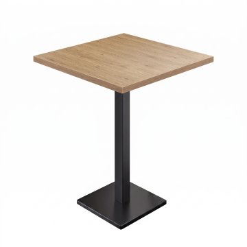 MBM | Table haute de bistrot | 70 x 70 x 107,5 cm | Mélaminé | Chêne / Noir