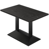 MELIS | Bistrobord | B: 130 x 80 cm | H: 80 cm | Sort | Foden: Sort | Stolpe: 6 x 6 cm
