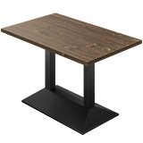 MELIS | Bistrobord | B: 120 x 70 cm | H: 80 cm | Valnød | Ben: Sort | Søjle: 6 x 6 cm