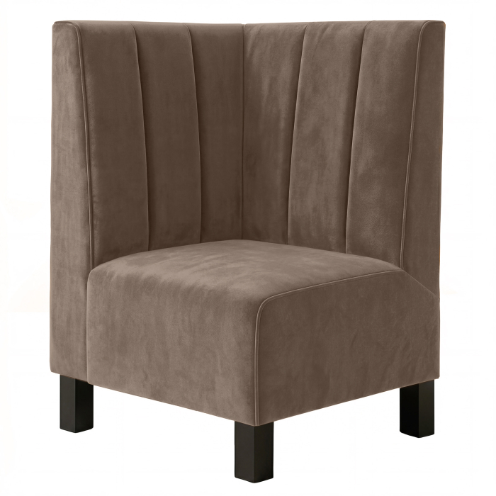 Fischer F | Gastro-kulmapenkki | L:K 64 x 120 cm | Taupe | Syvän raidallinen | Sametti