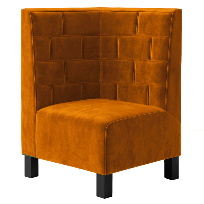 Fischer | Gastrobank F | Gastro Corner Bench | W:H 64 x 100 cm | Orange | Stone | Velvet