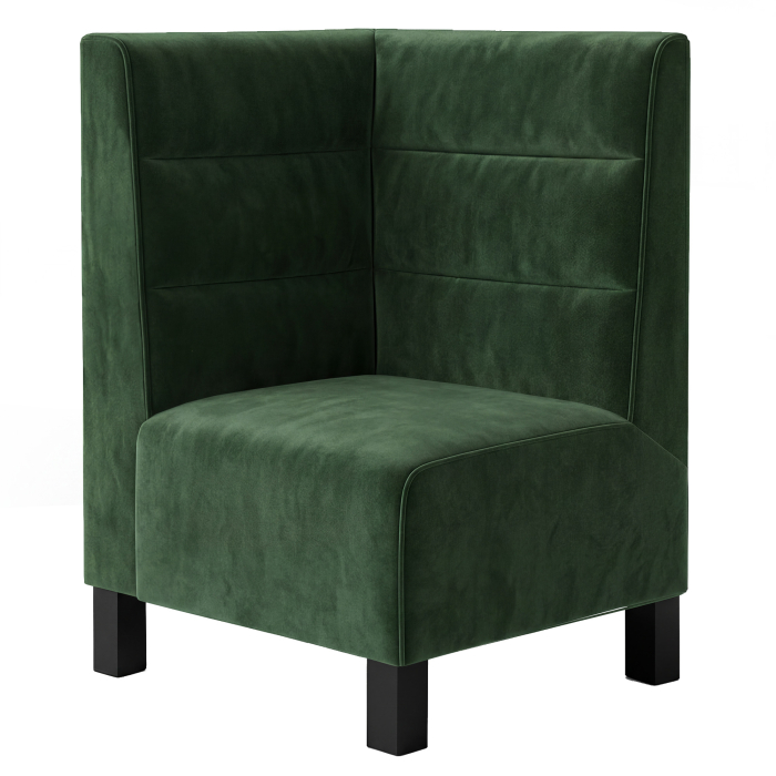 Fischer | Gastrobank F | Gastro hjørnebenk | B:H 64 x 90 cm | Mørkegrønn | Horisontalt stripete | Fløyel