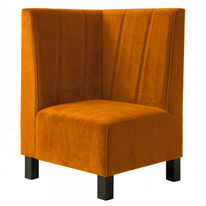 Fischer | Gastrobank F | Banco esquinero Gastro | An:Al 64 x 90 cm | Naranja | Rayas diagonales | Terciopelo