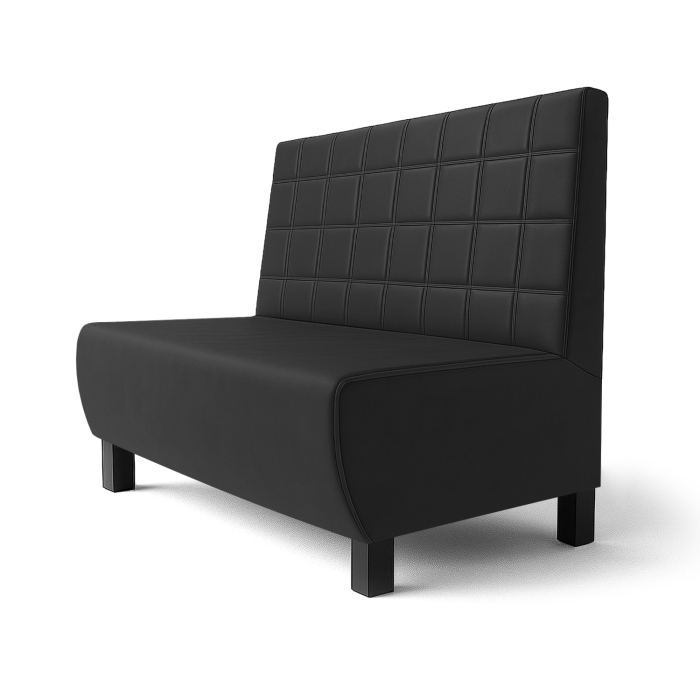 Meyer F | Restaurantbenk | B:H 100 x 100 cm | Svart | Klosser | Skinn