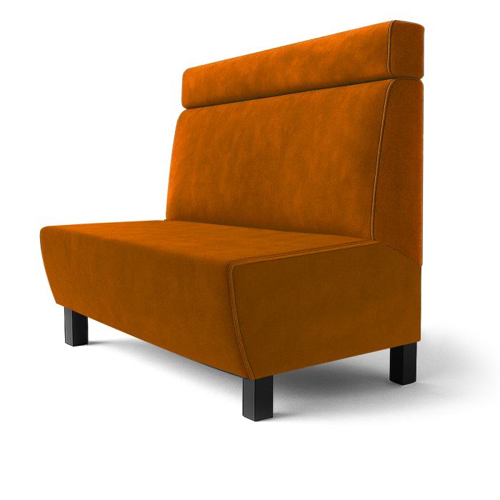 Meyer F | Banquette de restaurant | L x H 120 x 100 cm | Orange | Tête de lit | Velours