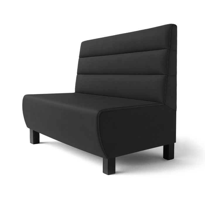 Meyer F | Gastrobank | B:H 120 x 100 cm | Schwarz | Horizontal Gestreift | Leder