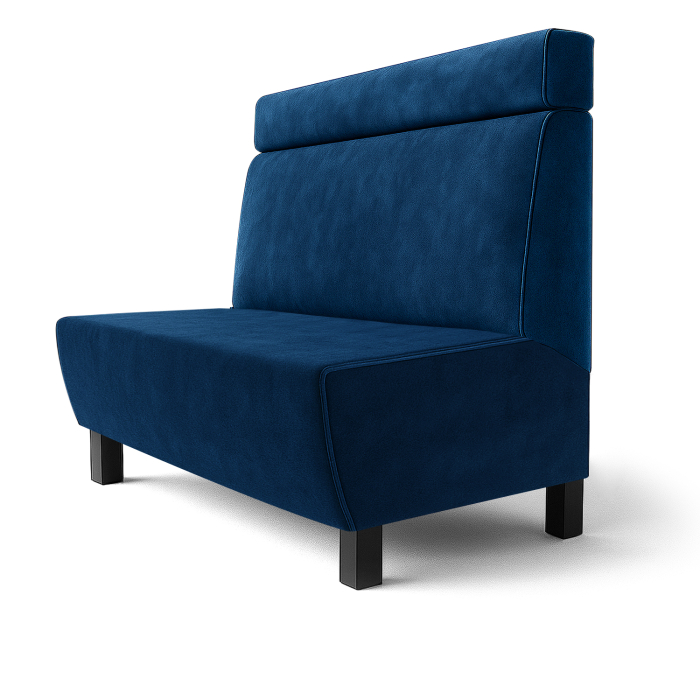 Meyer F | Banquette de restaurant | L x H 140 x 100 cm | Bleu | Tête de lit | Velours