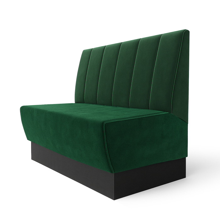 Meyer S | Banc de restaurant | L x H 140 x 100 cm | Vert foncé | Rayures profondes | Velours