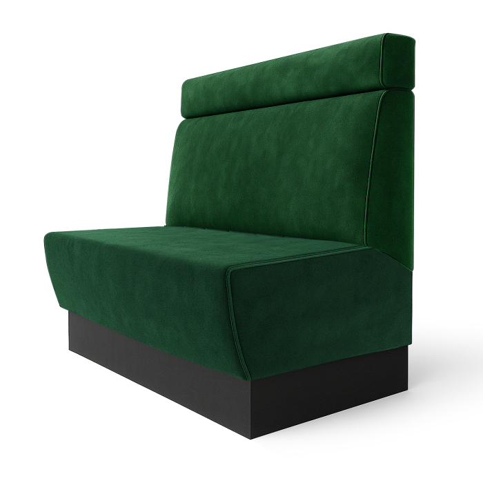 Meyer S | Gastrobank | B:H 140 x 140 cm | Dunkel Grün | Kopfteil | Samt