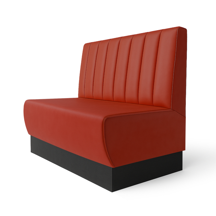 Meyer S | Gastrobank | B:H 180 x 90 cm | Rot | Gestreift| Leder