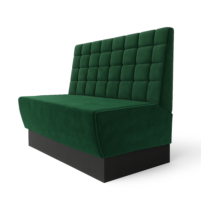Meyer S | Restaurant bench | W:H 200 x 100 cm | Dark green | Blocks | Velvet
