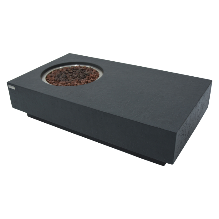 METROPOLIS | Gas Feuerstelle Tisch | B:T:H 142 x 82 x 35 cm | Beton | Dunkel Grau