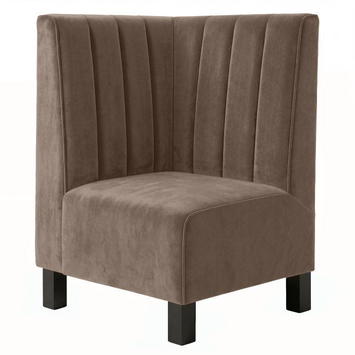 Meyer F | Ławka narożna gastronomiczna | Szer.:wys. 64 x 100 cm | Szarobrązowy | W paski 12 cm | Aksamit