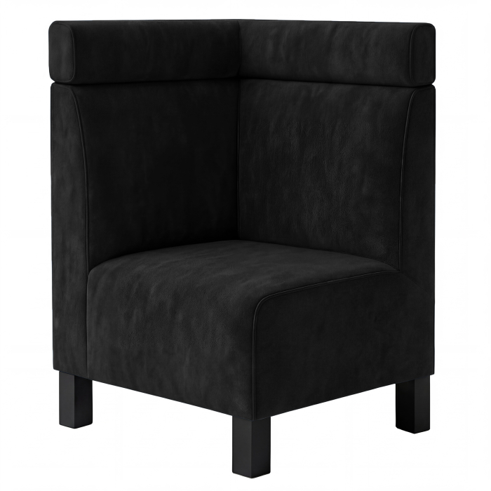 Meyer F | Gastro hjørnebænk | B:H 64 x 90 cm | Sort | Hovedgærde | Fløjl
