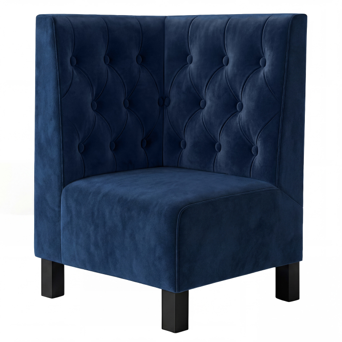 Meyer F | Panca angolare Gastro | L:A 64 x 120 cm | Blu | Chesterfield | Velluto
