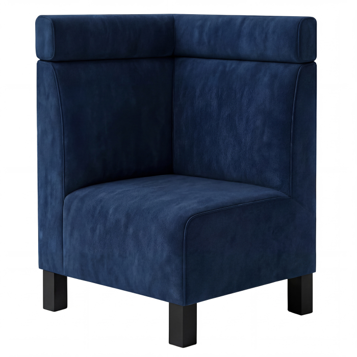 Meyer F | Gastro hjørnebænk | B:H 64 x 100 cm | Blå | Hovedgærde | Fløjl