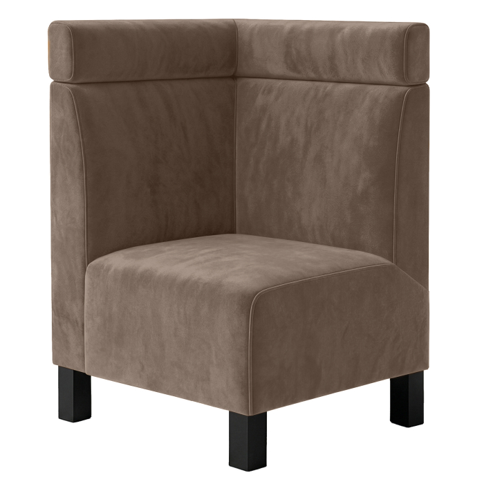 Meyer F | Gastro hjørnebænk | B:H 64 x 100 cm | Taupe | Hovedgærde | Fløjl