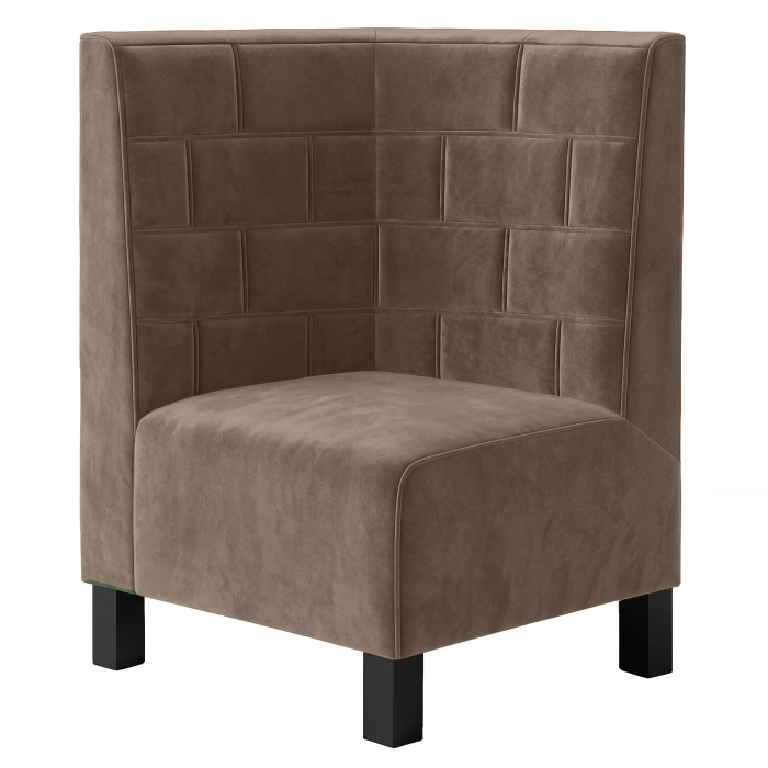 Meyer F | Gastro hörnbänk | B:H 64 x 120 cm | Taupe | Sten | Sammet