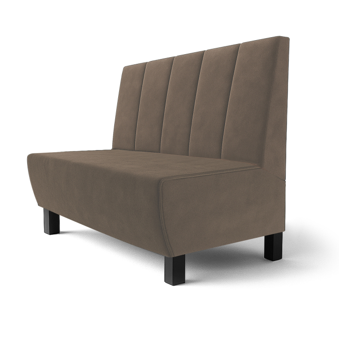 Meyer F | Gastrobank | B:H 120 x 120 cm | Taupe | Gestreift Doppelnaht | Samt