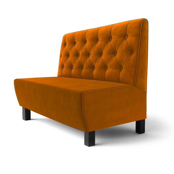 Meyer F | Gastrobank | Szer.: 60 x 100 cm | Pomarańczowy | Chesterfield | aksamit