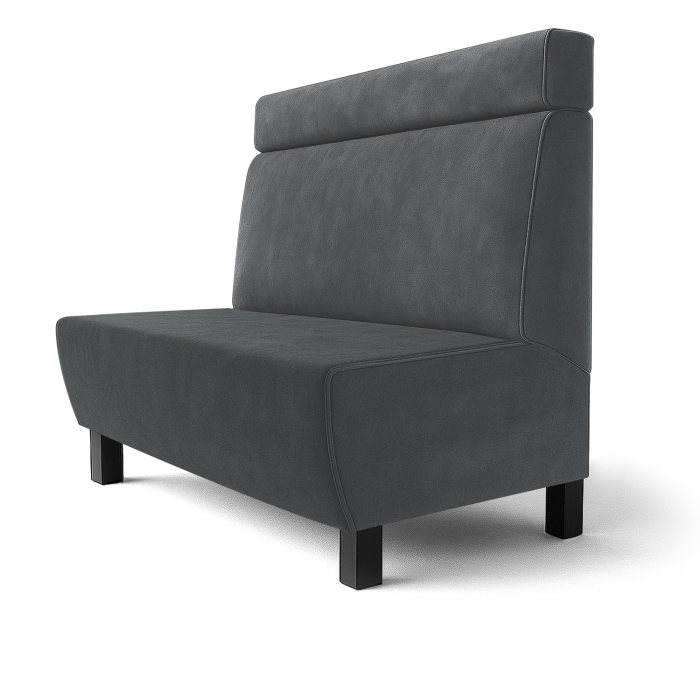 Meyer F | Ławka restauracyjna | Szer.:wys. 60 x 90 cm | Szary | Zagłówek | Aksamit